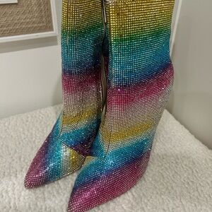 Dolls Kill Multicolor Rhinestone Women's Boots